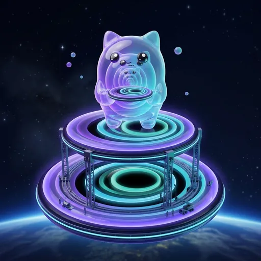 The mascot on top of the Solada launch platform